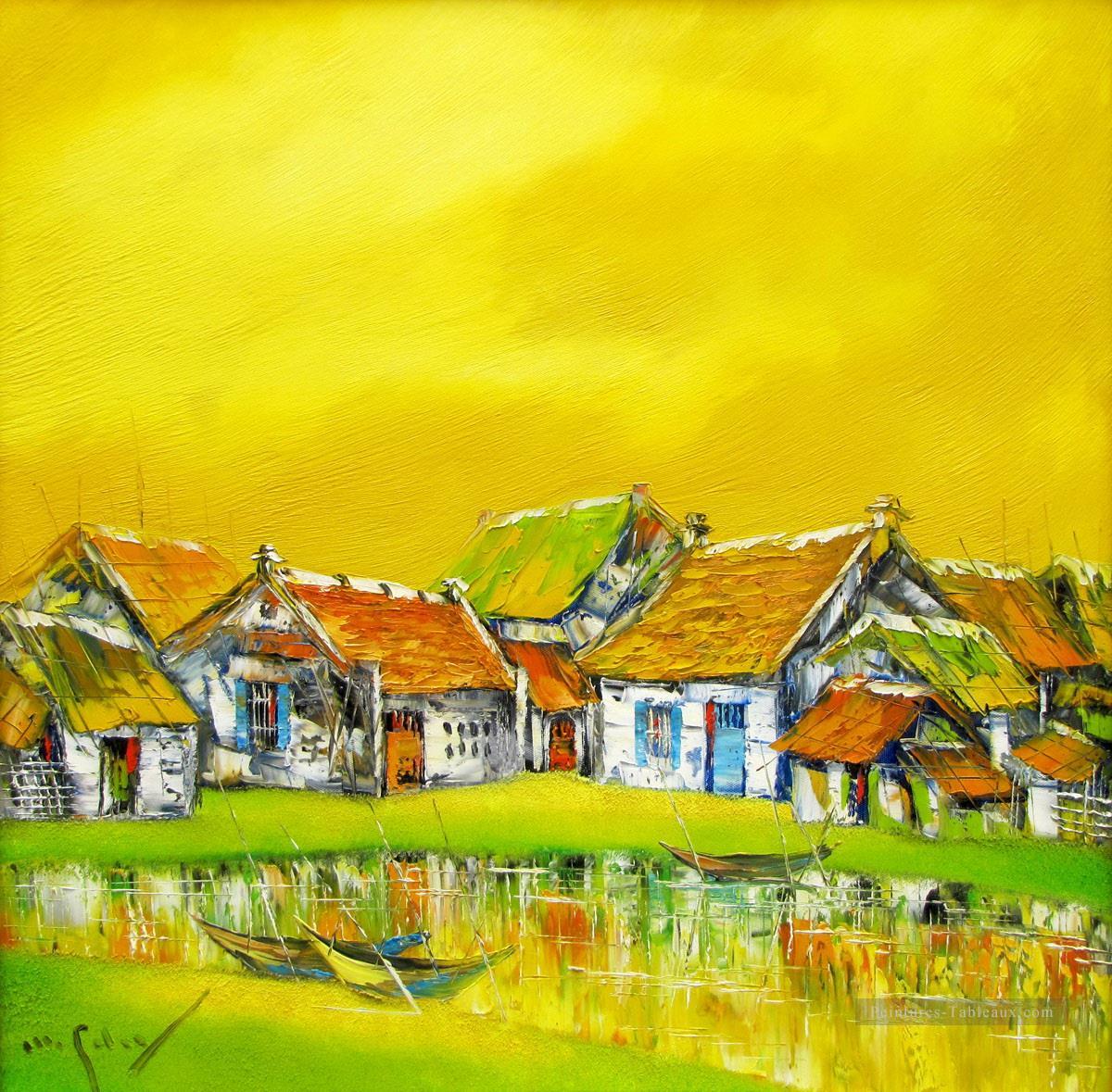 Ma ville natale Vietnamien Asiatique Peintures à l'huile